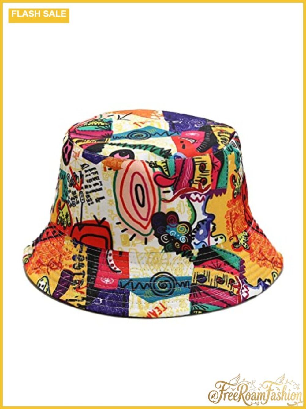 Reversible Bucket Hat Unisex Packable Sun Hat Cotton Polyester Fisherman Beach